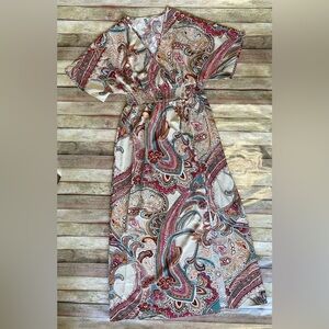 Elegant Paisley Print Dress